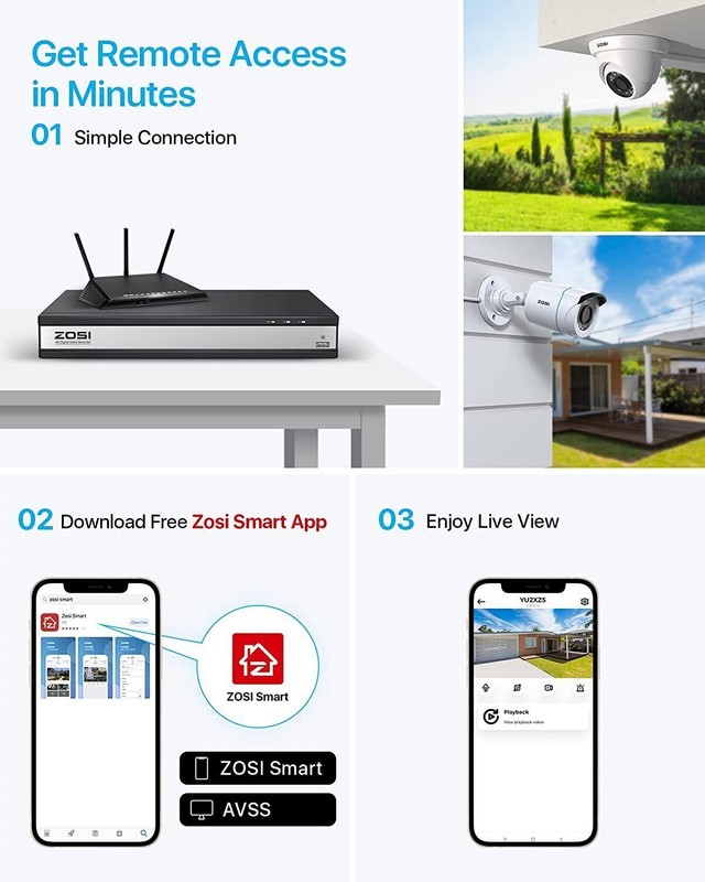 ZOSI H.265+ 16CH DVR 1080p Outdoor CCTV Home Security Camera System 4TB HDD gallery