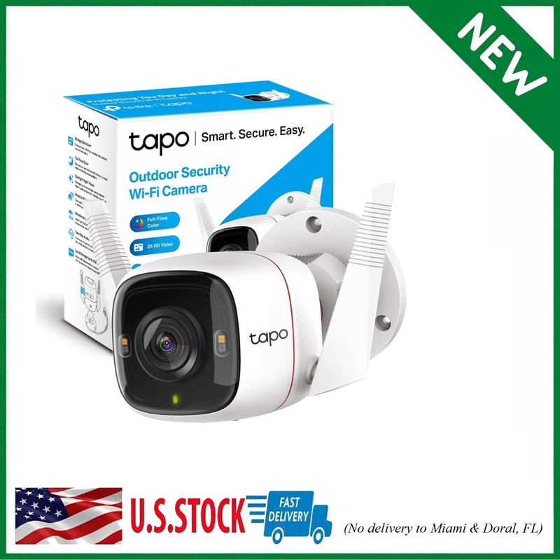 TP-Link 2K QHD Security Camera Outdoor Wired, Starlight Sensor for White