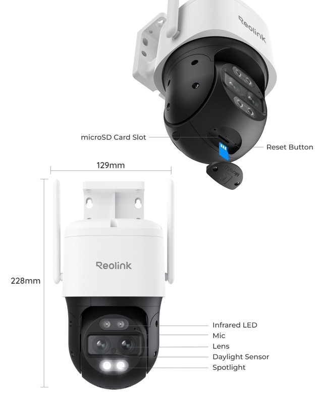 4K Wired WiFi Outdoor Security Camera, 8MP Dual Lens, 360 PTZ Camera, Auto Tr... gallery