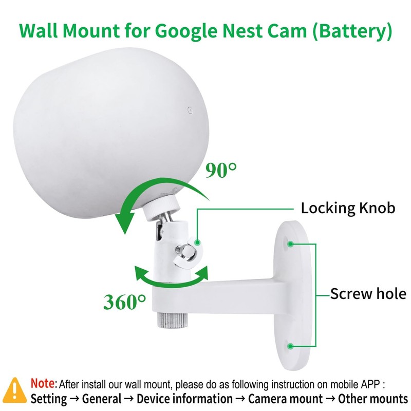 2Pack Adjustable Security Wall Mount Bracket for Google Nest Cam Outdoor or Indo gallery