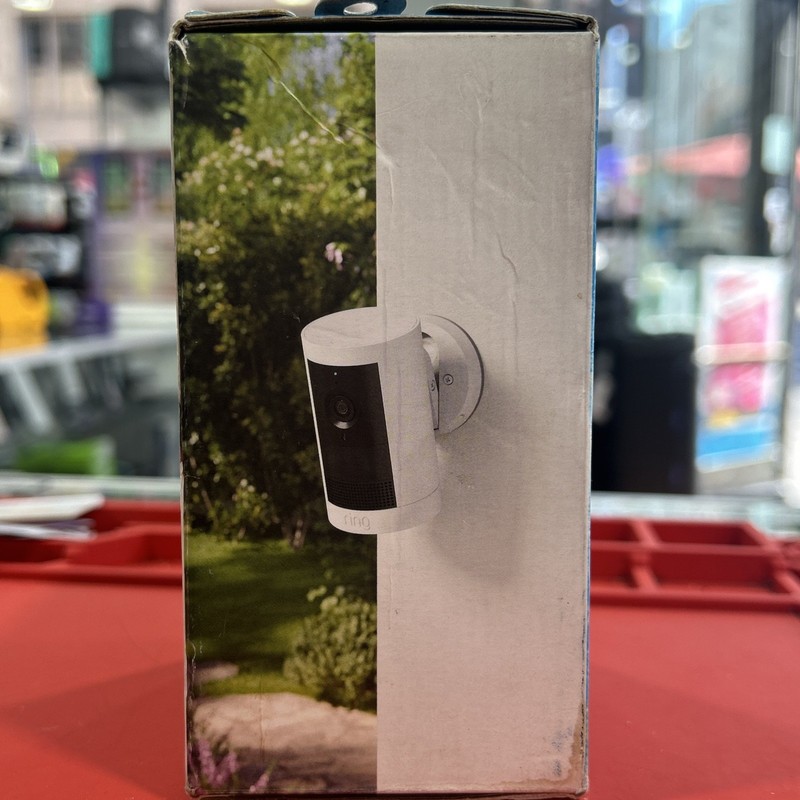 Ring Outdoor Cam Plus, Battery or Plug-In, Wide-Angle 2K Video (White) gallery