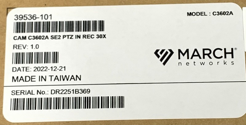 March Networks C3602A SE2 Pan-Tilt-Zone(PTZ) Security Camera 2MP gallery