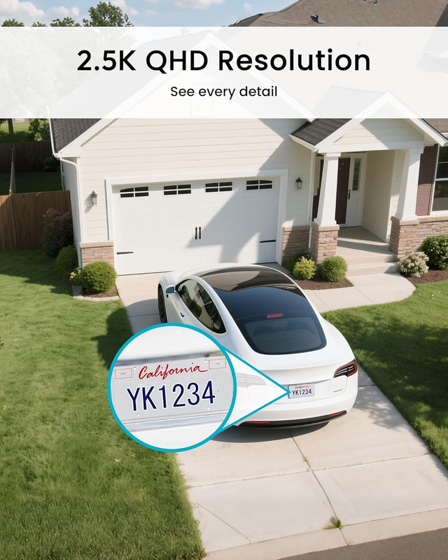Solar Security Camera Wireless Outdoor 2.5K, 24/7 AOV Recording, No Subscription gallery