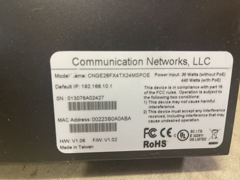 COMNET COMMUNICATION NETWORKS CNGE28FX4TX24MSPOE 24 PORT MANAGED SWITCH