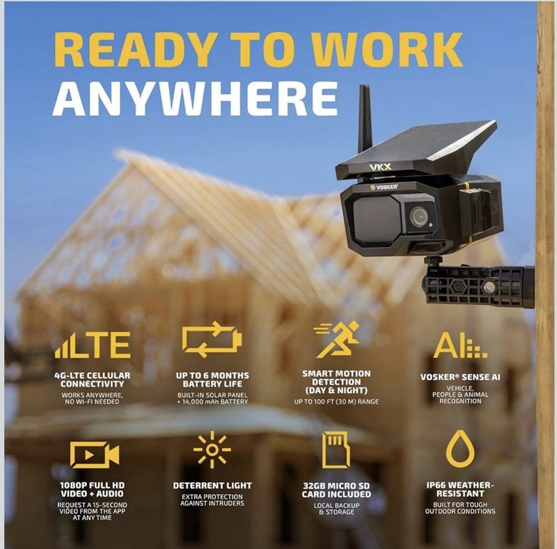 Vosker VKX 4G LTE Solar Security Camera 2 Pack No WiFi Outdoor Surveillance NIB gallery