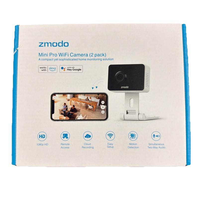 Zmodo Mini Pro Wifi Canera 2 Pack Home Monitoring System New Free Shipping