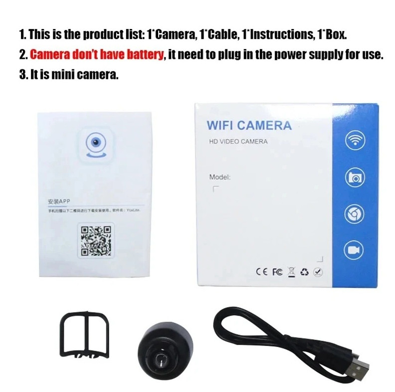 1pc 1080P HD Mini WiFi Wireless Camera Night Vision Remote Monitor - NEW gallery
