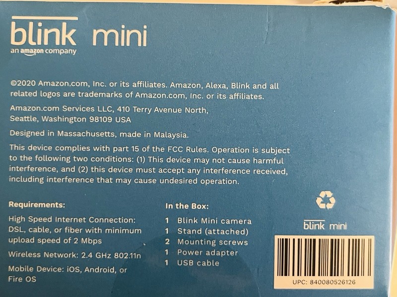 Blink Mini Indoor Plug-In Live HD Smart Security Camera (New in open Box) gallery