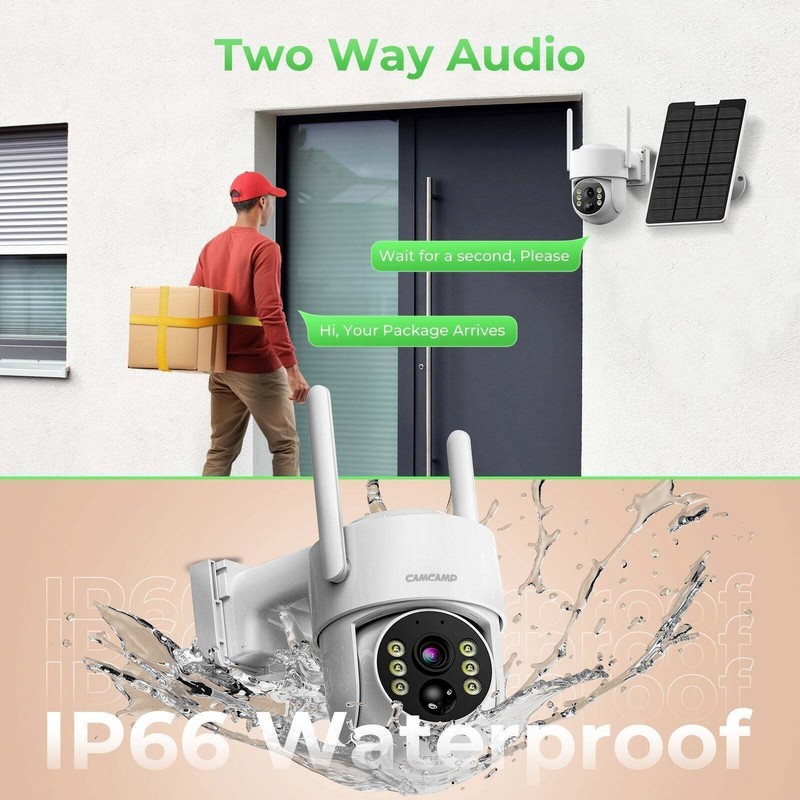 Solar Security Camera Wireless Outdoor with 10" Monitor NVR System Night Vision gallery