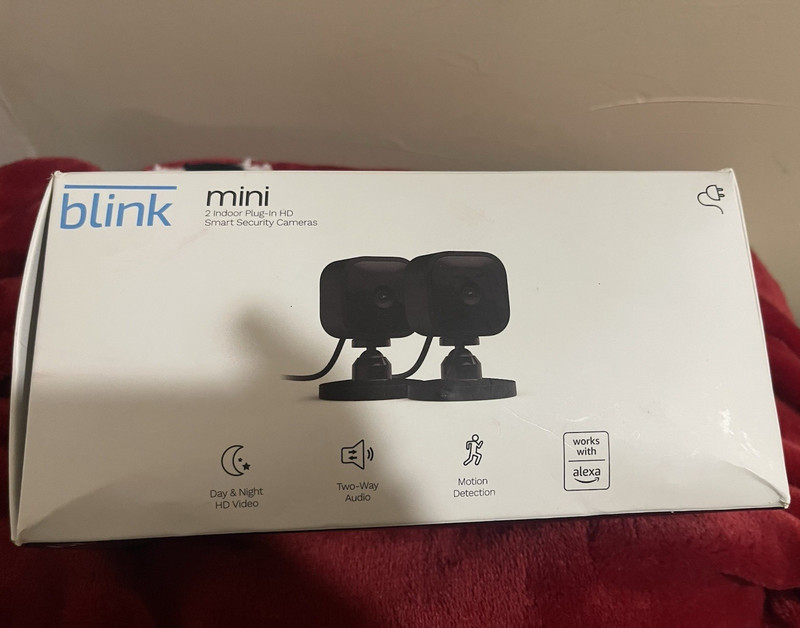 Blink Mini 1080p Wi-Fi Indoor Camera 2-Pack Black, Alexa, Night Vision