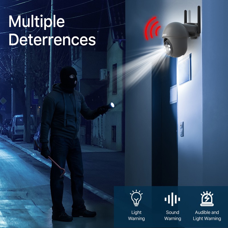 2K Solar Security Cameras Wireless Outdoor 360° View Pan/Tilt WiFi Night Vision gallery