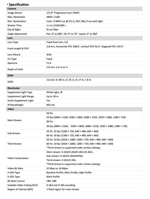 CMIP3CD82WI-28LAISP 8MP Camera gallery