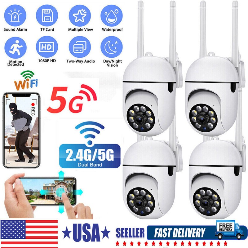 4-Pack Wireless 5G WiFi Security Camera System Smart Outdoor Night Vision 1080P