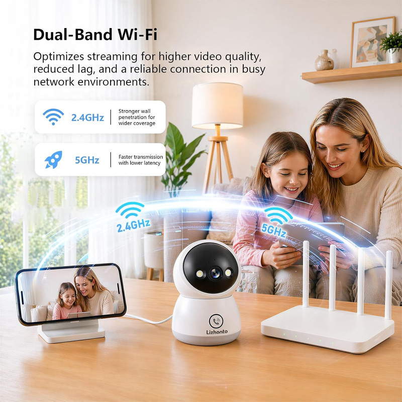 3MP Wifi Indoor Pet Security Camera | 360° Pan Tilt, 16GB Local Storage, Plug-In gallery