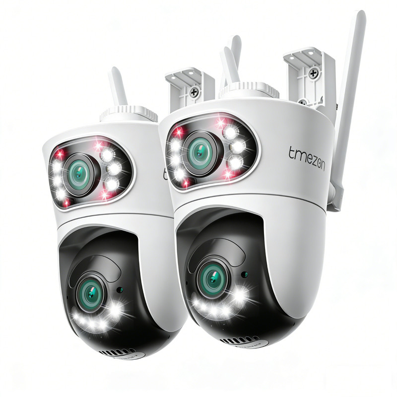 4MP Dual-Lens Wireless WiFi IP66 AI Human Detection 360° Home Security 4PCS gallery