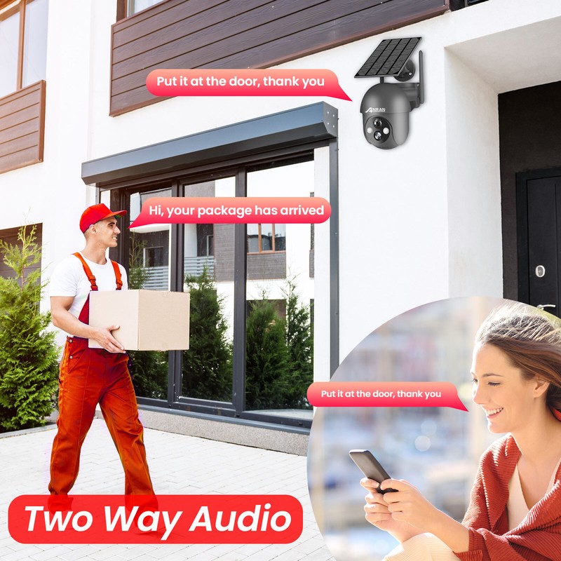 ANRAN Security Camera 3MP Solar Battery 360° PTZ Wireless Wifi CCTV Outdoor gallery