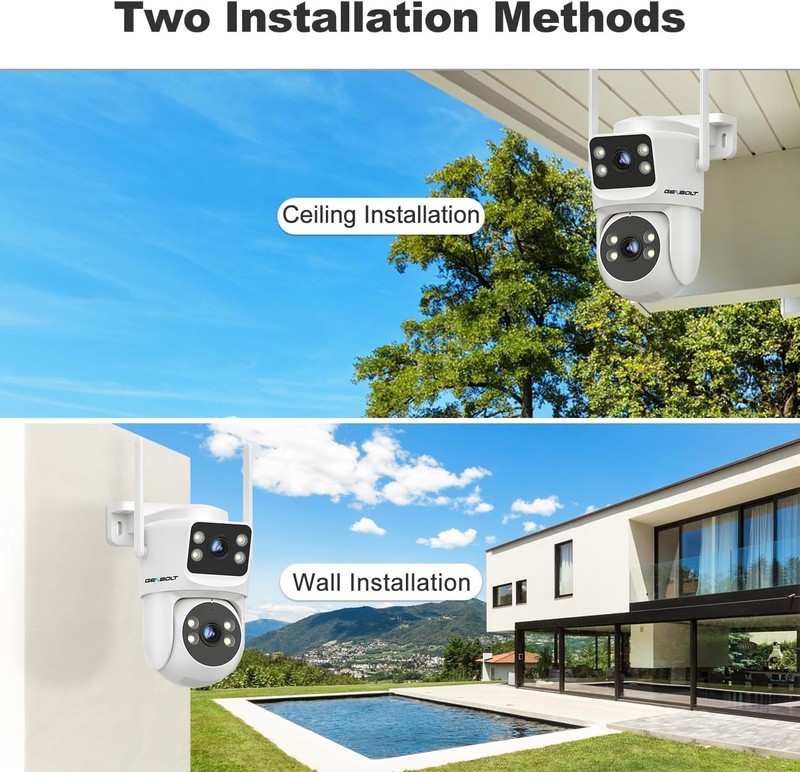 PTZ Dual-Lens Security Camera Outdoor, 2.4/5GHz, PoE, 24/7 Recording gallery