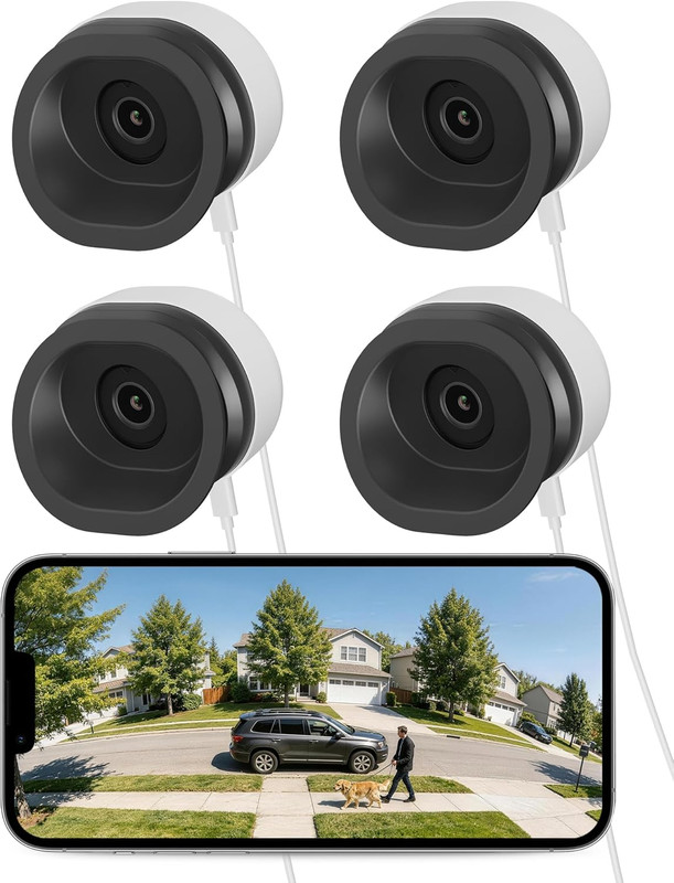 3MP 2K Magnetic Window Camera, 4X Window Security Camera with AI Detection, 2.4G