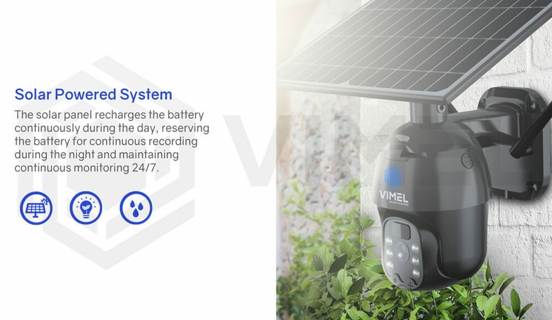 WIFI Solar Security Camera Alarm System 64G Outdoor CCTV Siren Wireless Audio gallery