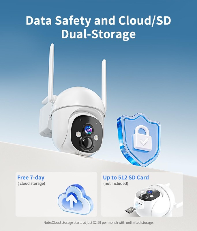 DIDseth 2K Solar Security Cameras Wireless Outdoor, 360° View WiFi P45-J gallery