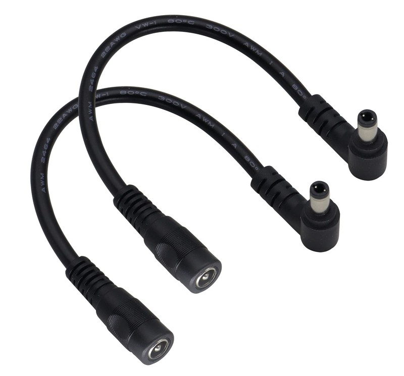 HCFeng DC5.5X 2.1mm Female to DC 5.5X 2.5mm Male Power 6.5 inches, Black