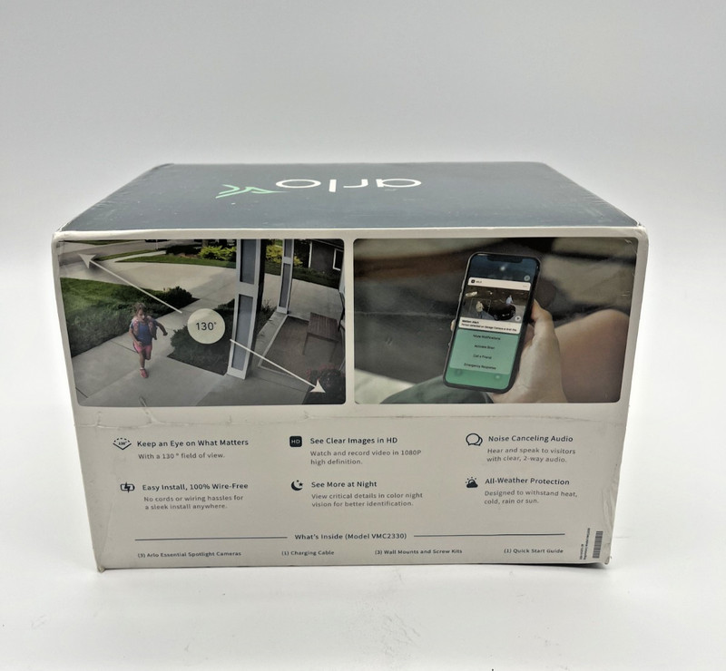 ARLO ESSENTIAL 3-WIRE-FREE SPOTLIGHT SECURITY CAMERAS VMC2330-100NAS - New gallery