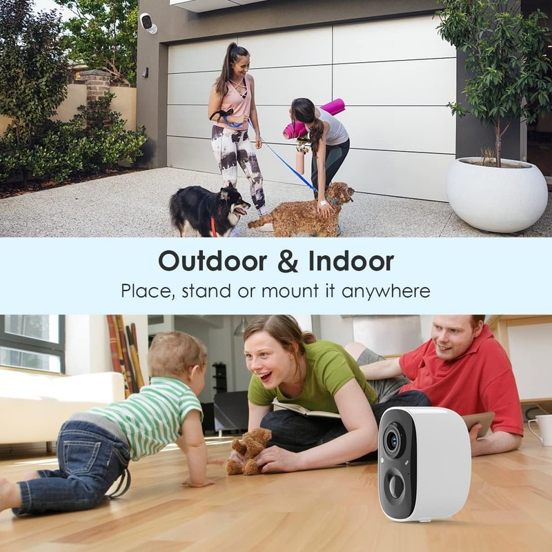GMK Security Camera Wireless Outdoor, 2K Color Night Vision AI Motion Detection gallery