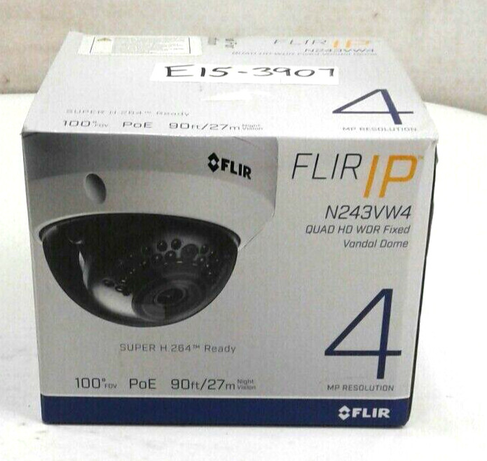 Flir IP N243VW4 Quad HD WDR Fixed Vandal Dome Camera 4MP 100° FOV PoE