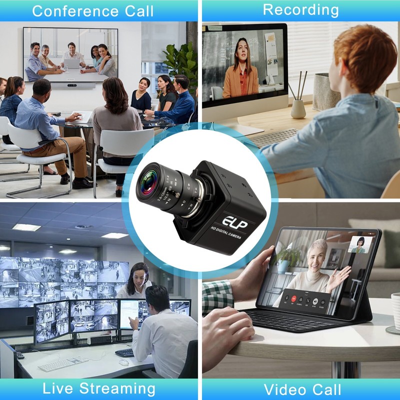 ELP 720P B/W Global Shutter High Speed USB Camera With 2.8-12mm Varifocal Lens gallery