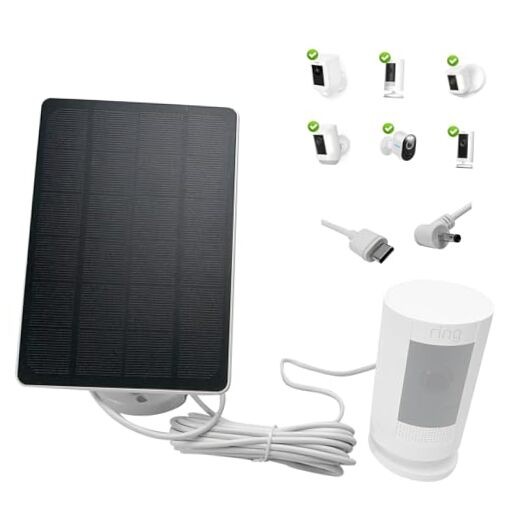 Solar Panel for Ring Camera, 3W Solar Panel Charger Compatible with Ring gallery