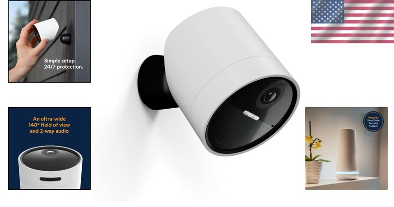 High-Definition Wireless Outdoor Camera, 140° View, Night Vision Included gallery