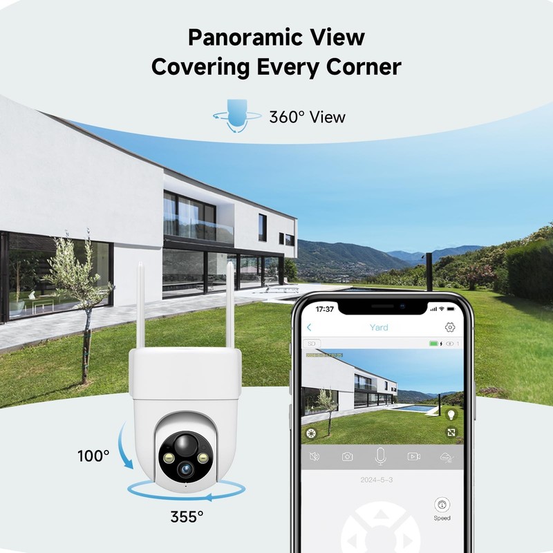 2K Solar Security Cameras Wireless Outdoor, 2PCS Outdoor Camera Wireless with... gallery