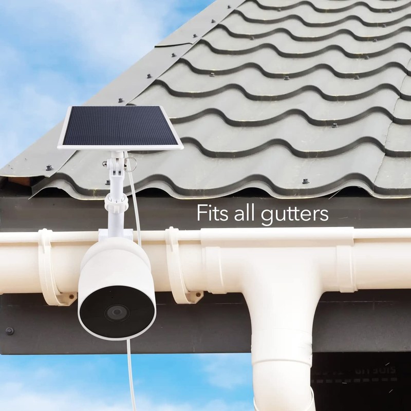 2-in-1 Gutter Mount for Google Nest Cam (Battery) and Solar Panel (White) gallery