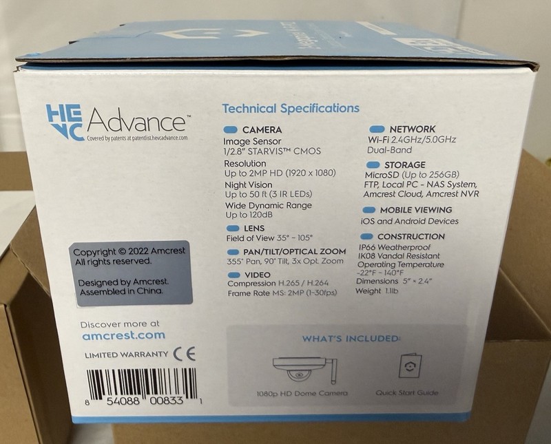Amcrest ProHD IP2M-866W Pan/Tilt/Zoom Wi-Fi Outdoor Dome Security Camera gallery