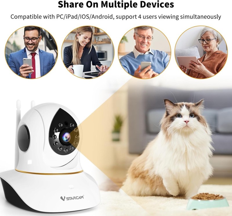 VSTARCAM Pet Camera for Cats, Interactive Dog & Cat Toy Camera with 3MP IR Night gallery