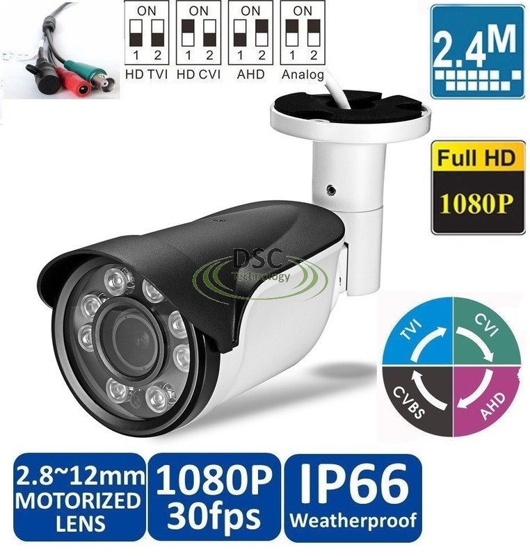 HD-TVI 2.4MP MOTORIZED Zoom Auto Focus Bullet Camera 2.8-12 HIKVISION COMPATIBLE