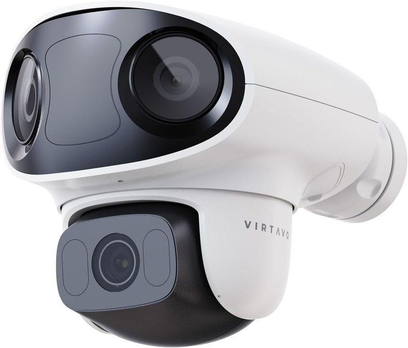 virtavo TL1 Outdoor Wi-Fi Camera, Triple Lens with 160° Panorama + 360° PTZ