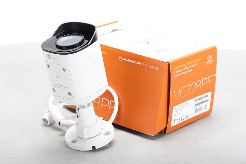 Alarm.com ADC-VC728PF 4MP Varifocal PoE Bullet Camera With Box and Guide