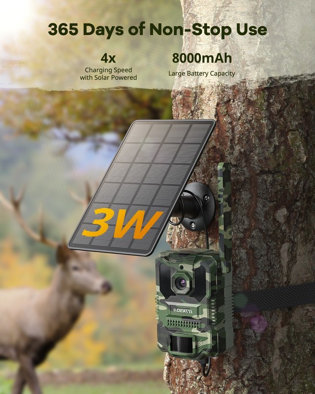 Solar 4G Wildlife Hunting Trail Camera Full HD Night Vision Motion Waterproof gallery