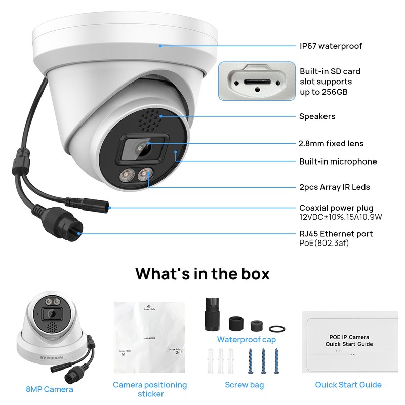 VIKYLIN Turret POE 24H Full color 6MP/8MP 4K Network CAMERA MIC&Speaker Outdoor gallery