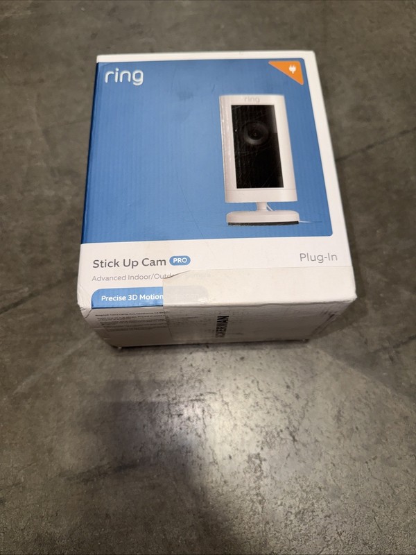 Ring – Stick Up Cam PRO Plug In Indoor/Outdoor Security Camera with 3D Motion