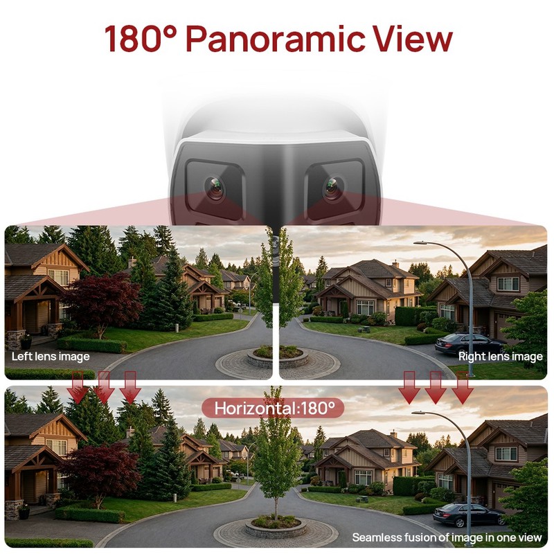 8pcs Vikylin 4K 8MP 180° Panoramic Full Color IR POE IP Camera 2-Way Audio NDAA gallery