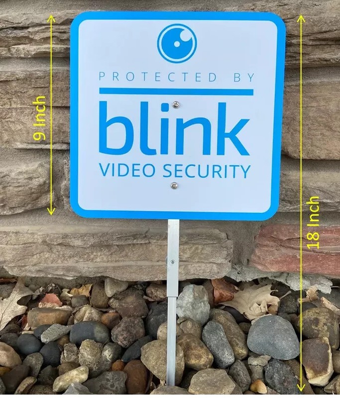 Blink Video Security Camera Yard Sign 9"x9"+ 2 Window Stickers gallery