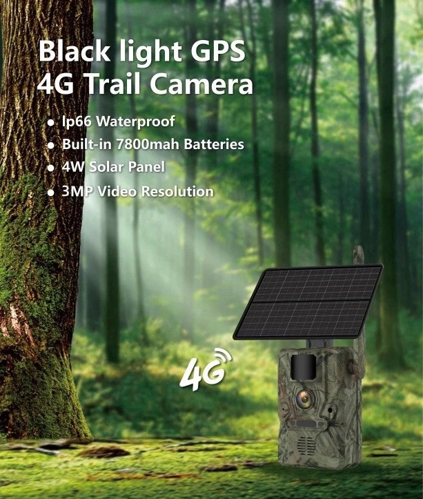 4G SOLAR GPS Hunting Security 3MP TRAIL Camera, AI 25m Detection,2-Way Audio,App gallery
