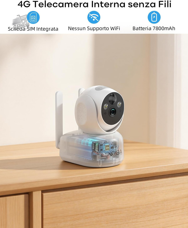 4G LTE Indoor Camera With Sim / 7800Mah Wireless Battery, 360° PTZ Camera gallery