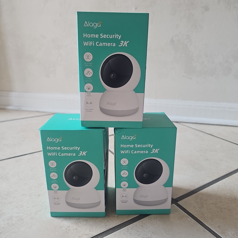 Lot of 3- Sealed Alaga Home Security WiFi Camera 3K