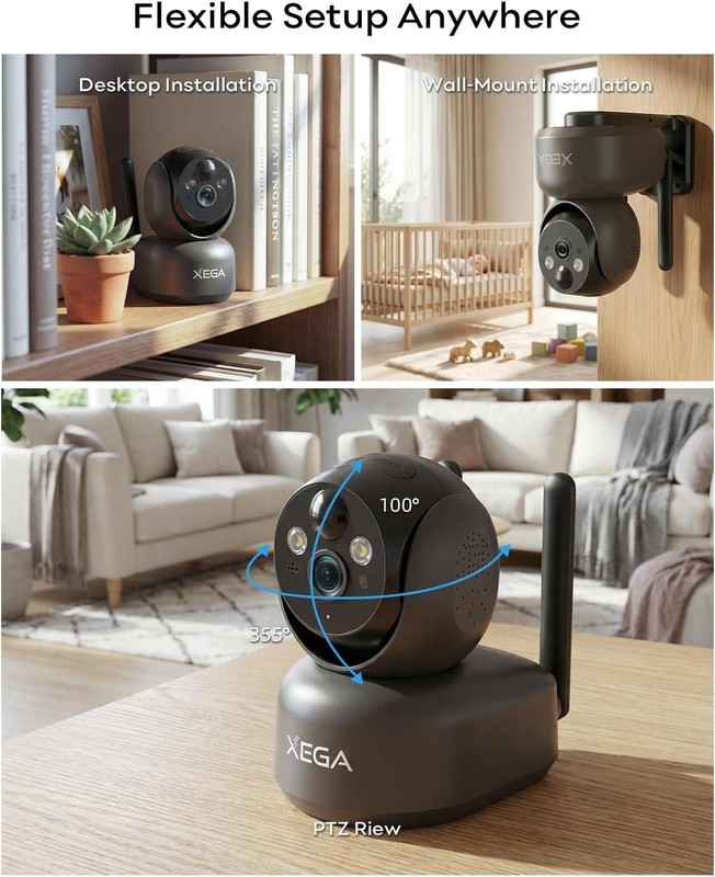 4G No WiFi Indoor Security Camera: 2K PTZ, Battery Operated with Instant Alerts gallery