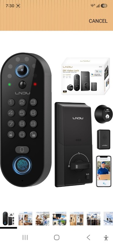 LNDU Smart Keyless Entry Door Lock DL100 Smart Lock (Alexa & Google) gallery