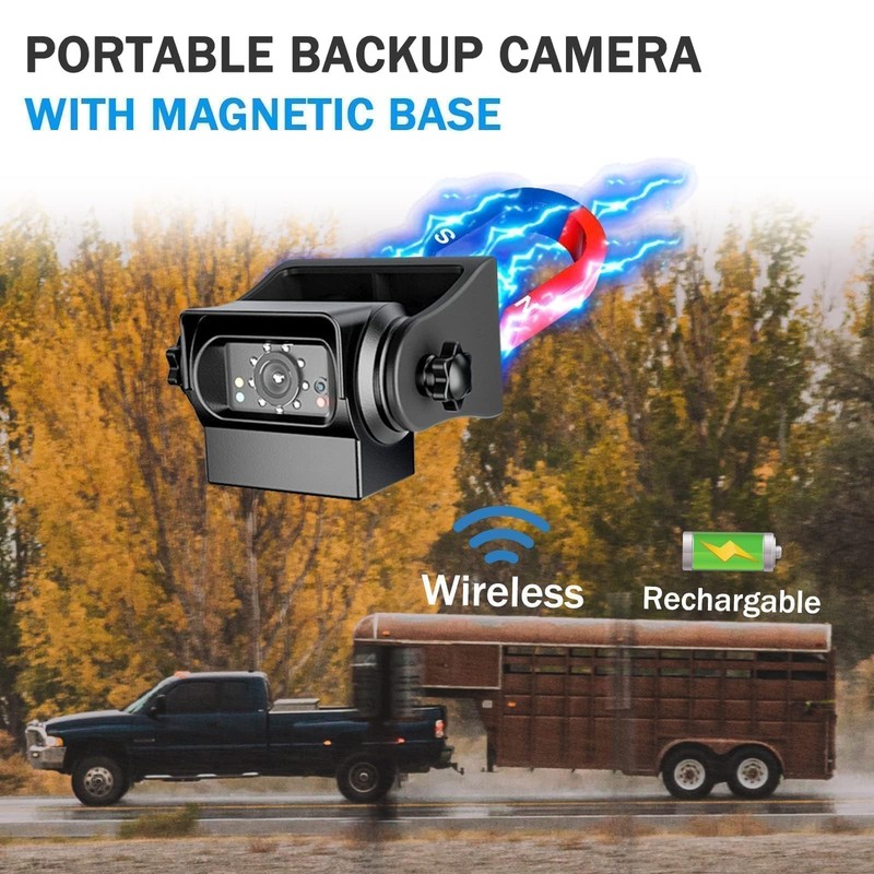EWAY Strong Magnetic Wireless Backup Camera for iPhone Android, WiFi Black gallery