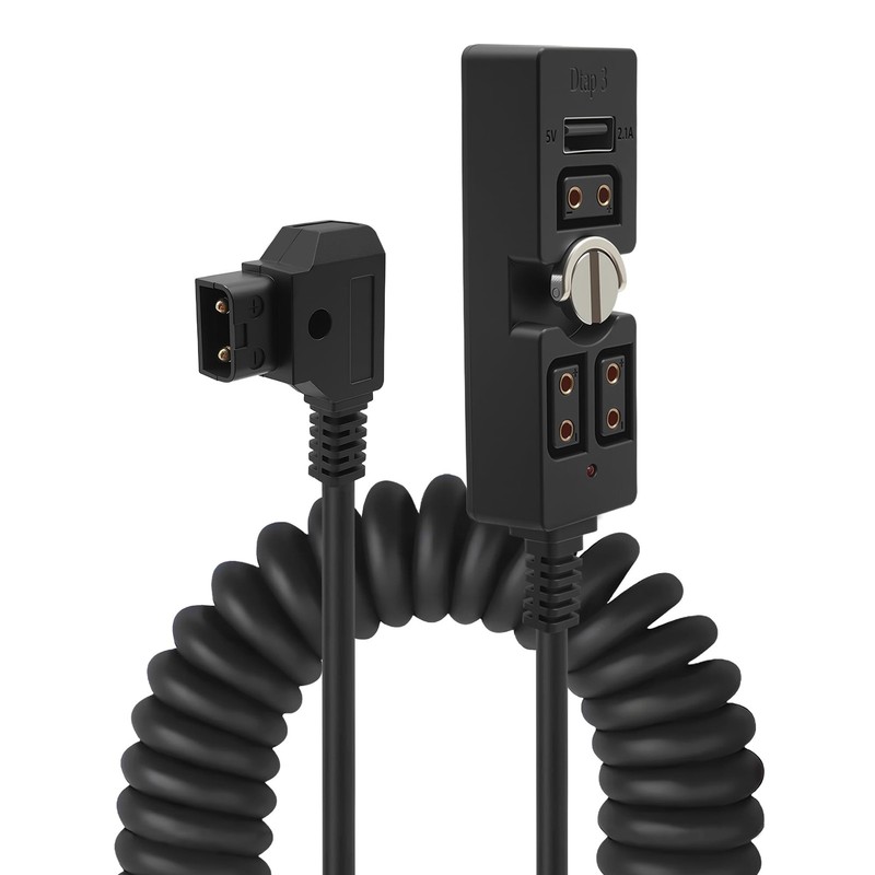 D-Tap to 3 Port D-Tap Female Splitter Hub with USB Output & Indicator Light &…